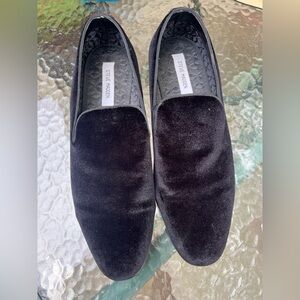 Men’s Steve Madden Black Velvet Loafers Sleek Slip-Ons - Worn Once!
